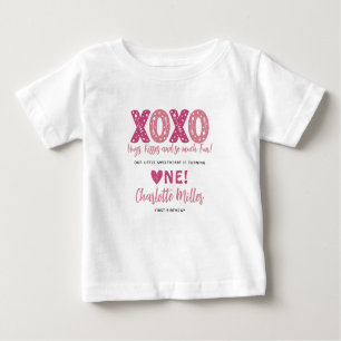 XOXO Hugs & Kisses Valentinstag 1. Geburtstag Baby T-shirt