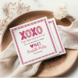 XOXO Hugs & Kisses Valentinstag 1. Geburtstag Serviette