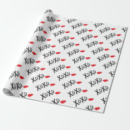 XoXo-Hugs-Kisses-with-Red-Lips Geschenkpapier