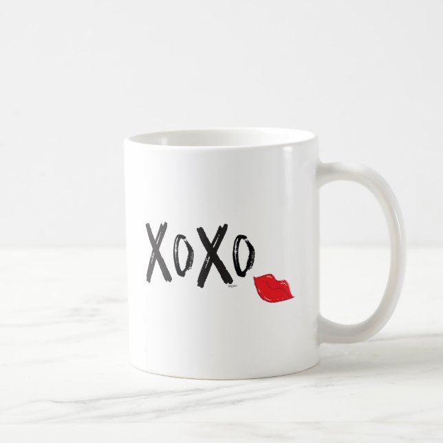 XoXo-Hugs-Kisses-with-Red-Lips Kaffeetasse (Rechts)