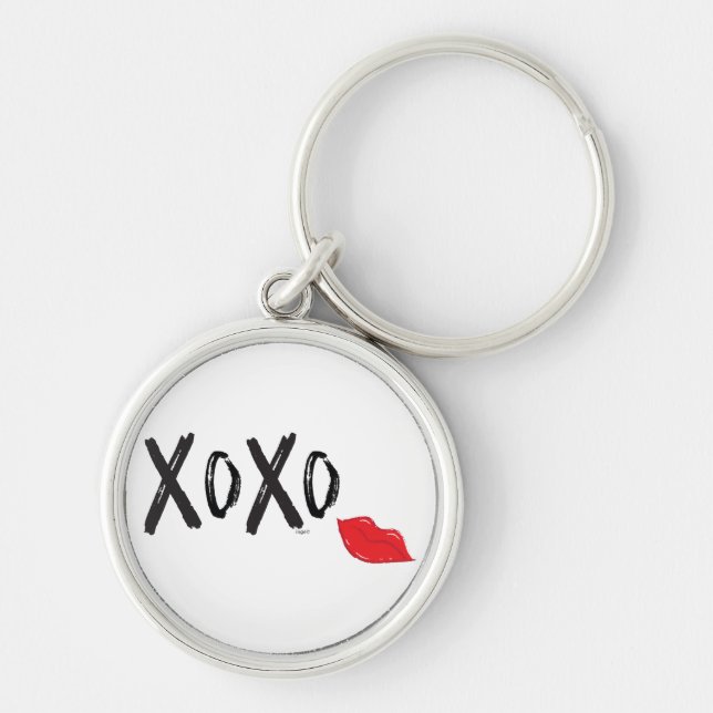 XoXo-Hugs-Kisses-with-Red-Lips Schlüsselanhänger (Vorne)