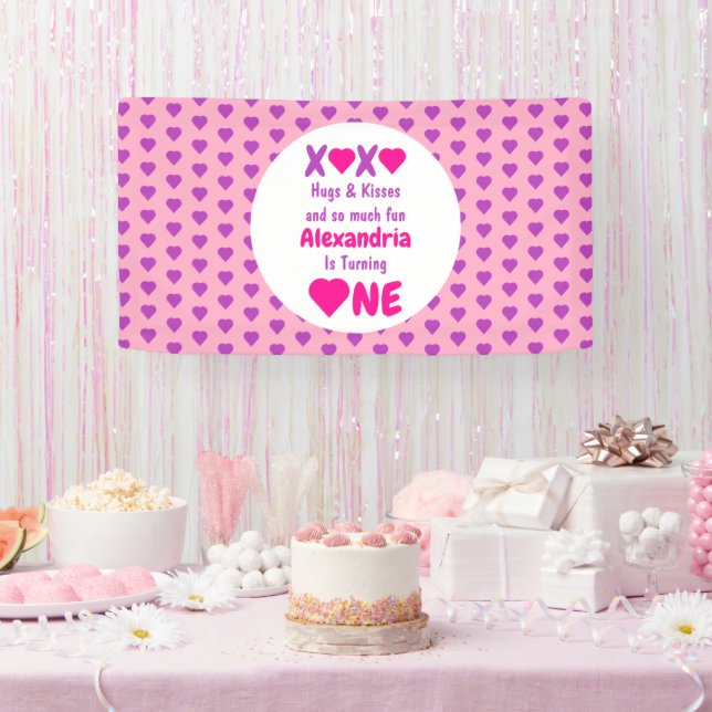 XOXO Hugs und Kisses 1. Geburtstag Banner (Party)