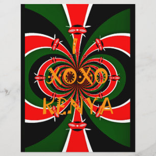 XOXO I Liebe Kenya Black Green National Flag