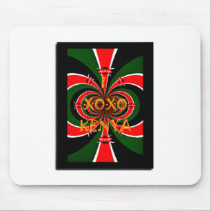 XOXO I Liebe Kenya Black Green National Flag Co Mousepad