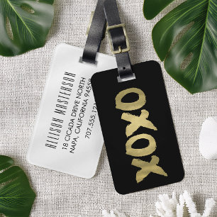 XOXO Imitate Gold & Schwarz Moderner Chic Gepäckanhänger
