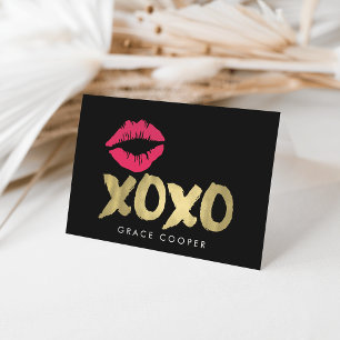 XOXO Imitats Gold & Rosa Lippen Leere Begrüßung Karte