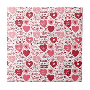 XOXO & Immer Mein Rosa Rot Fliese