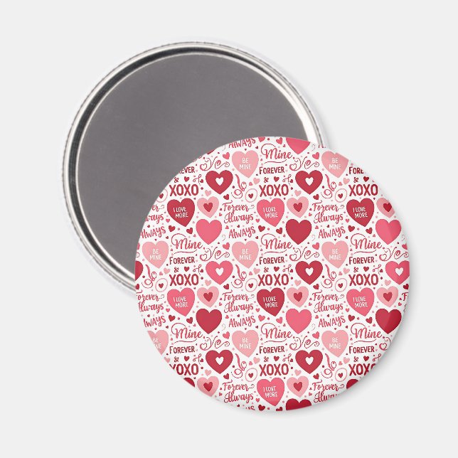 XOXO & Immer Mein Rosa Rot Magnet (Vorderseite/Rückseite)