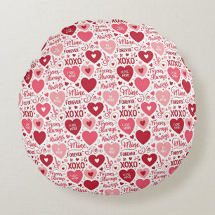 XOXO & Immer mein Valentinstag Rundes Kissen