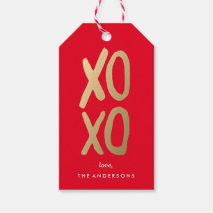 XOXO in Rot   Gift Tags Geschenkanhänger