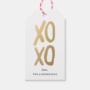 XOXO in Weiß   Gift Tags Geschenkanhänger