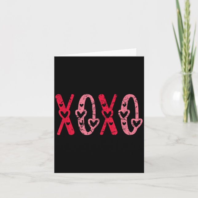 Xoxo Kisses Hugs Vintage Valentines Day  Karte (Vorderseite)