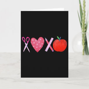 Xoxo Lehrer Valentinstag Bleistift und Apfel 1 Karte