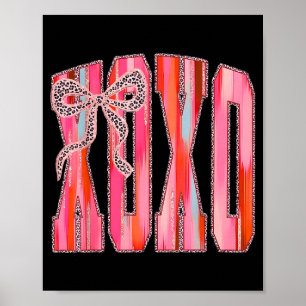 Xoxo Leopard-Schleife Lustiger Valentinstag Coquet Poster