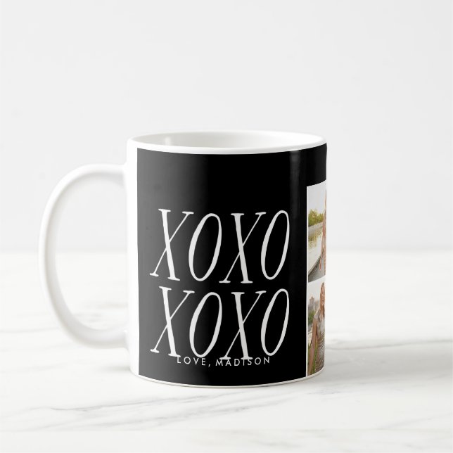 XOXO-Liebe in Schwarz | Mug Kaffeetasse (Links)
