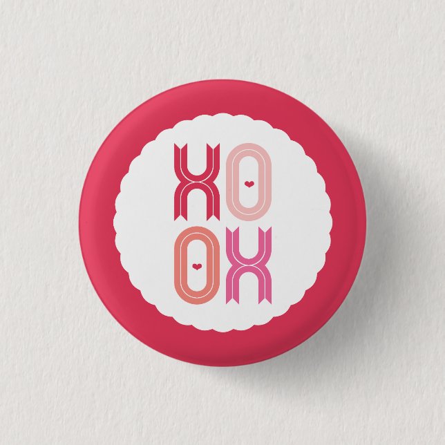 XOXO Liebe & Kisses Valentine Party Sweet Buttons (Vorderseite)