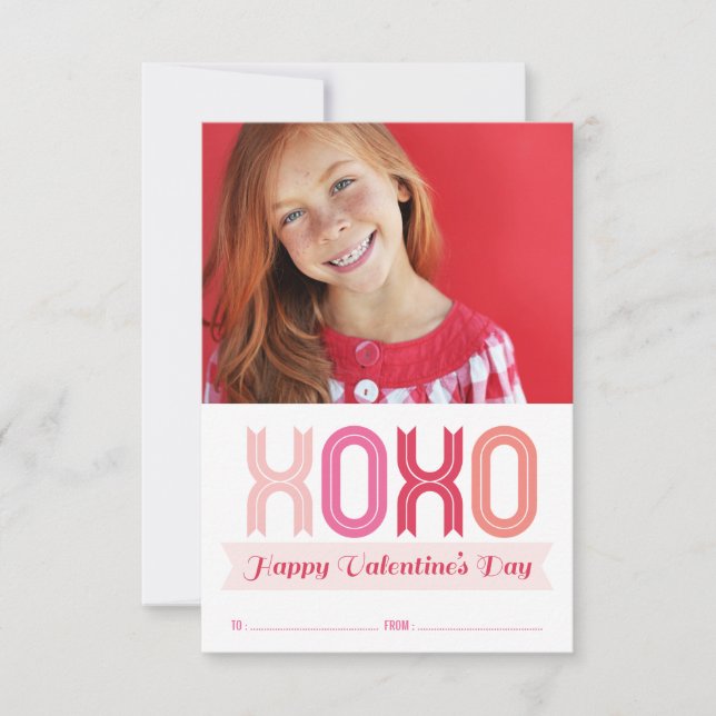 XOXO Liebe Klassenzimmer Valentinstag Foto-Karte Einladung (Vorderseite)