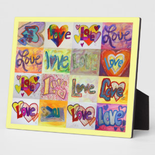 XOXO Liebe Mosaik Collage Painting Gedicht Plaque Fotoplatte