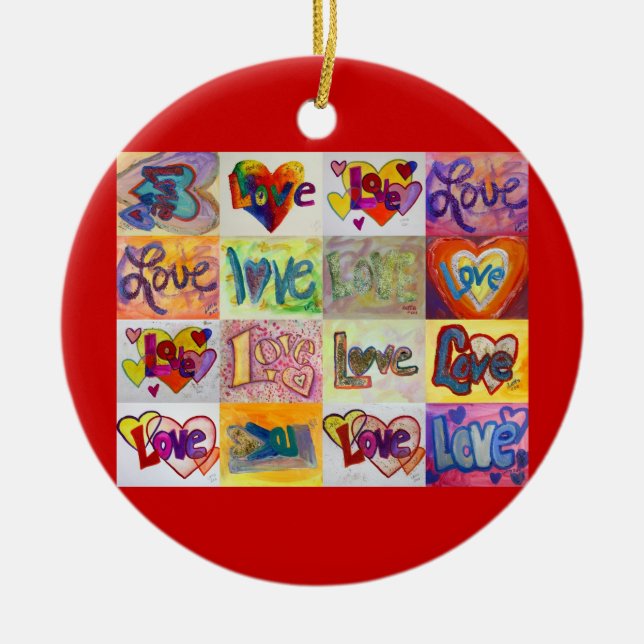 XOXO Liebe Mosaik Keramikornament (Vorne)