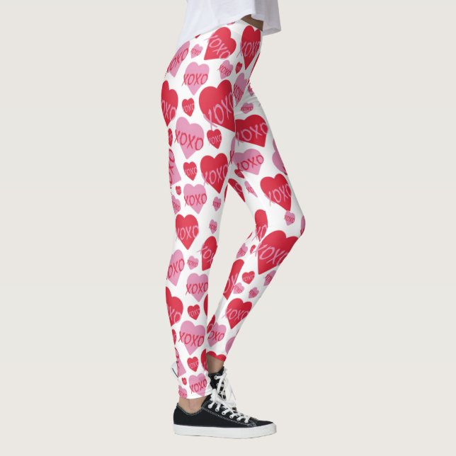 XOXO Liebe Rosa Herz Muster Valentine Leggings (Rechts)