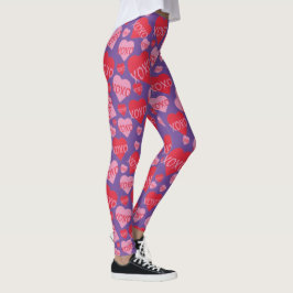 XOXO Liebe Rosa Herz Muster Valentine Lila Leggings