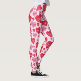 XOXO Liebe Rosa Herzmuster Valentine Rosa Leggings