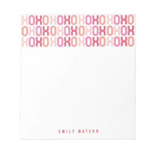 XOXO Liebe und Kisses Valentinstag Notepad Notizblock