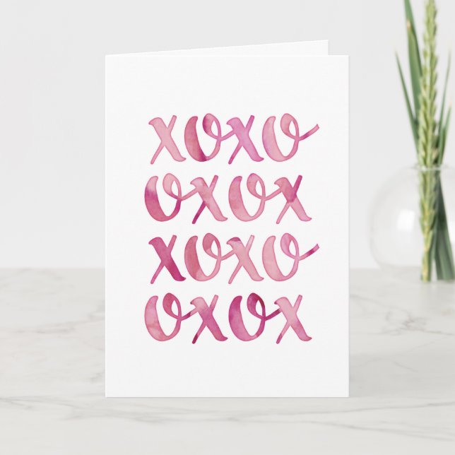 xoxo Liebe Valentines-Grußkarte Feiertagskarte (Vorderseite)