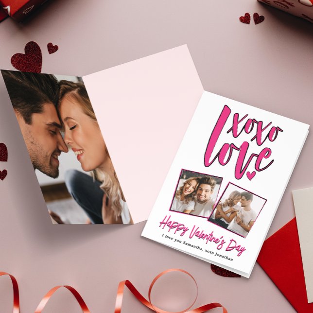 XOXO LIEBE Valentinstag Foto Karte (Von Creator hochgeladen)