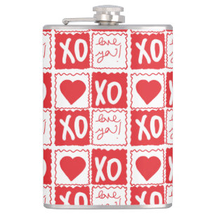 XOXO Liebesherz Valentinstag Liebt dich Flachmann
