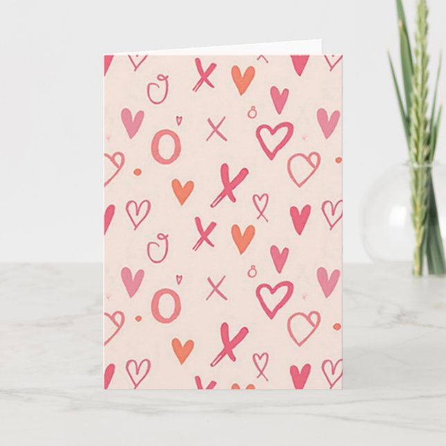 Xoxo Liebesherzen Karte (Vorderseite)