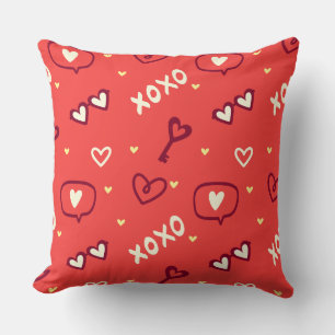 XOXO Love Doodle Valentins Kissenhülle Kissen