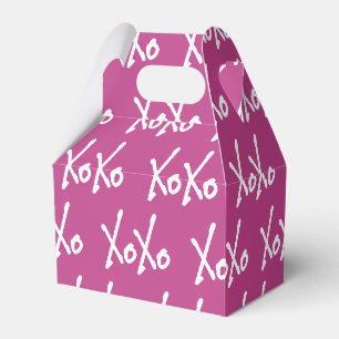 XOXO Magenta Hot Pink und Weiß zum Valentinstag Geschenkschachtel