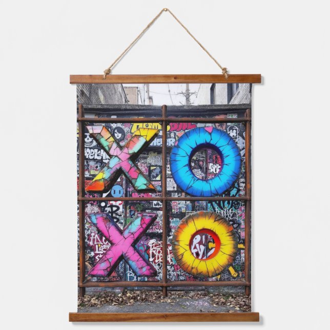 XOXO-Mauer Wandteppich Mit Holzrahmen (Vorderseite)