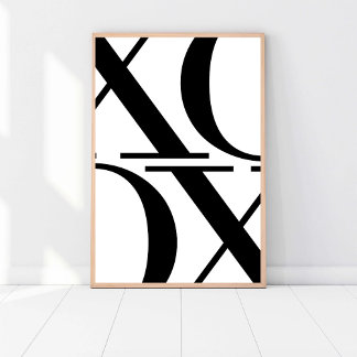 XOXO Mode Minimalistisches Kunstwerk Innendesign Poster