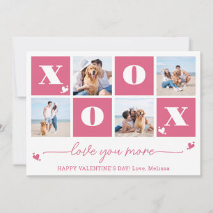 XOXO Modernes, feines 4-Foto Collage Valentinstag Feiertagskarte