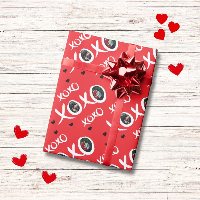XOXO Muster 2 Fotos und Schwarze Herzen Geschenkpapier (Von Creator hochgeladen)