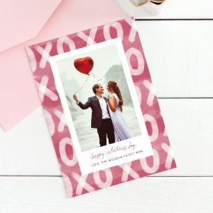 XOXO Muster Couple's Foto Valentinstag Feiertagskarte