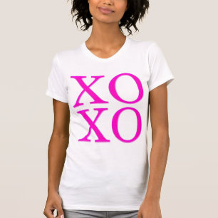 XOXO/Neon Pink/Moderne Pinsel Schrift T-Shirt