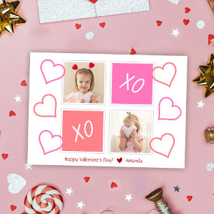 XOXO Niedlich Kids Foto Rosa Glücklicher Valentins Feiertagskarte