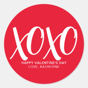 XOXO niedlicher, moderner Valentinstag Runder Aufkleber