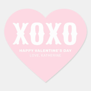 XOXO niedlicher Typografie-Valentinstag Herz-Aufkleber