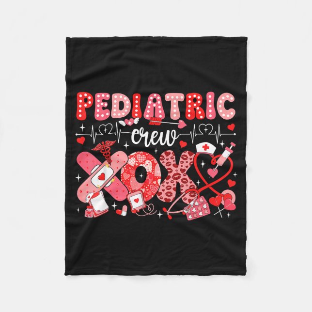 Xoxo Nurse Pediatric Crew Nurse Valentine Leopard  Fleecedecke (Vorderseite)