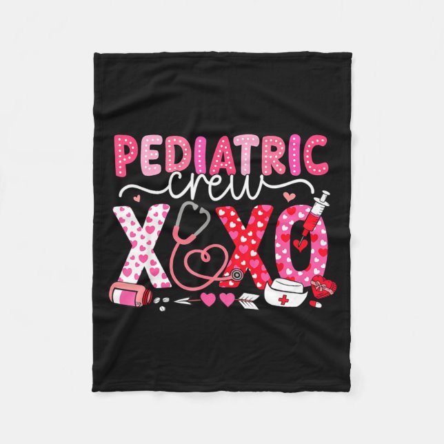 Xoxo Nurse Pediatric Crew Nurse Valentine Leopard  Fleecedecke (Vorderseite)