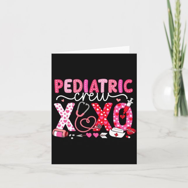Xoxo Nurse Pediatric Crew Nurse Valentine Leopard  Karte (Vorderseite)