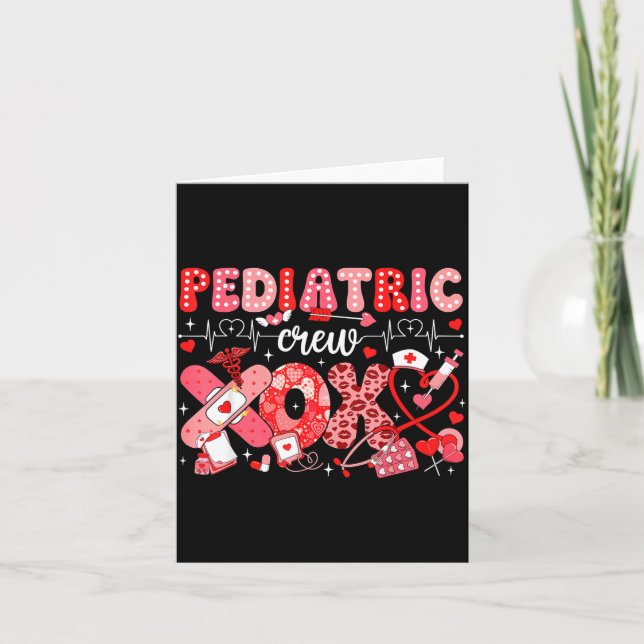 Xoxo Nurse Pediatric Crew Nurse Valentine Leopard  Karte (Vorderseite)