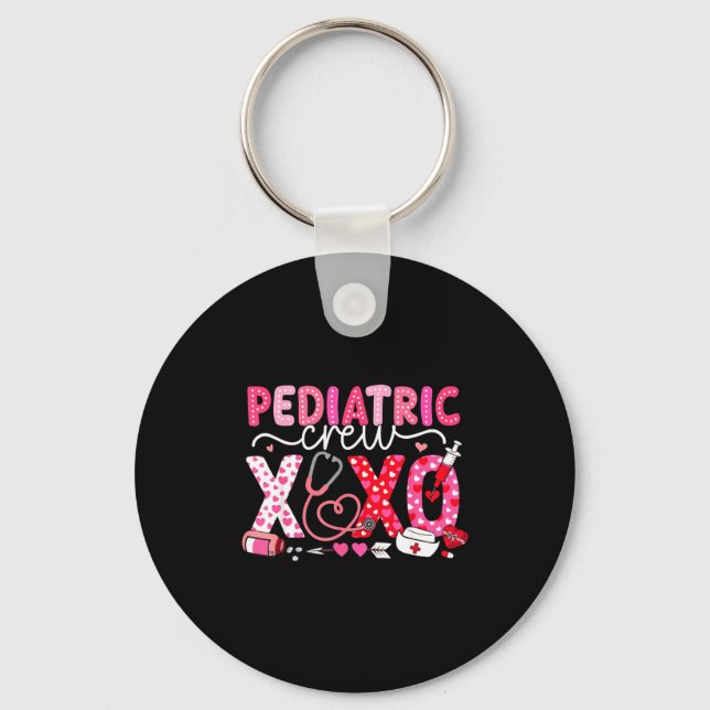 Xoxo Nurse Pediatric Crew Nurse Valentine Leopard  Schlüsselanhänger (Vorderseite)