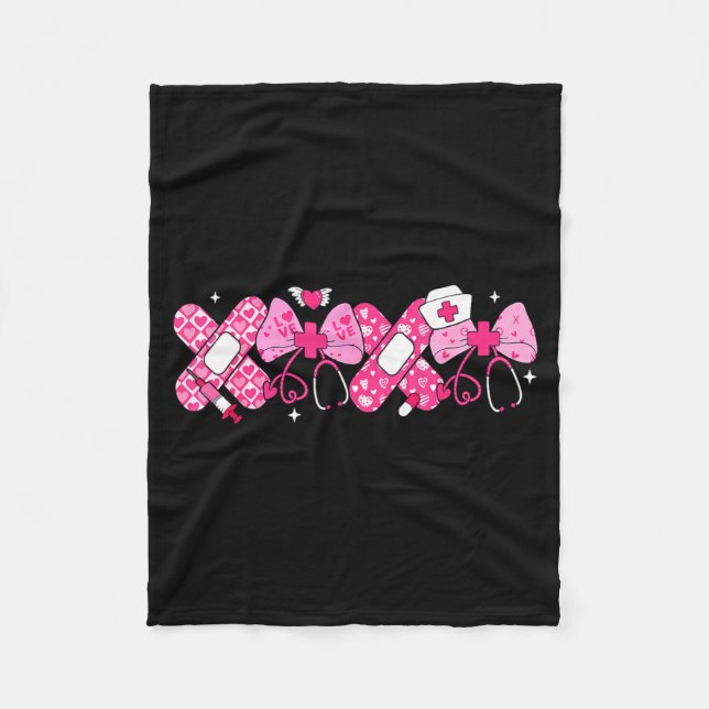 Xoxo Nurse Valentines Day Stethoscope Valentine Nu Fleecedecke (Vorderseite)