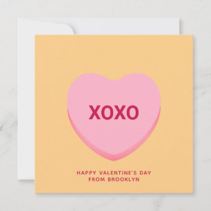 XOXO orange Konversation Herzstück Valentinenkarte