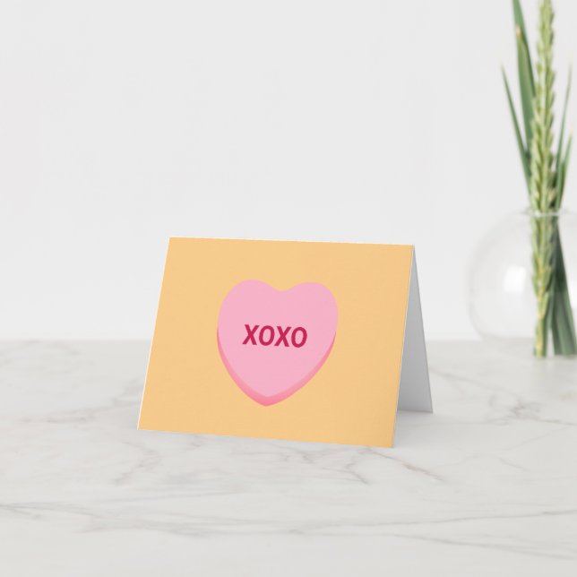 XOXO orange rosa Konversation Herz Valentine Karte (Vorderseite)